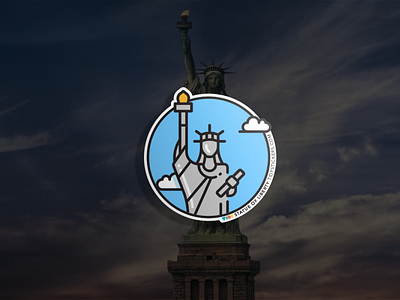 Statue of liberty america badge collection colorful egypt flat icon iconic illustration simple statue statue of liberty sticker stickershop stylish tidy tidystickers travel usa