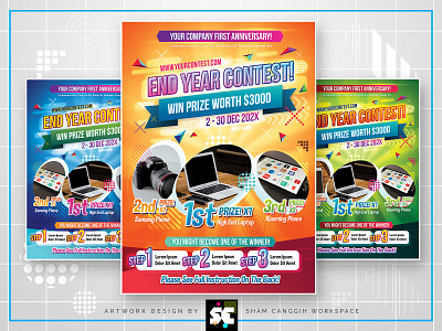 Contest Flyer abstract advert advertisement agency bonanza brochure colorful company competition creative fun join lucky draw marketing flyer multipurpose print ready prize quiz stylish win