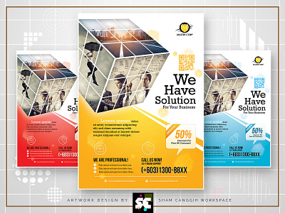 Clean Corporate Flyer / Magazine Ads brochure business company corporate creative cube cubic identity layout magazine minimal minimalist pamphlet photoshop post poster profit puzzle real estate red
