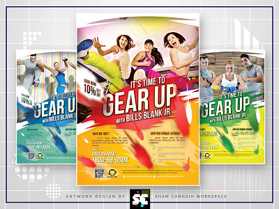 Fitness Sport Flyer / Magazine Ads Template active ad advert advertisement aerobic blue brochure business buy company corporate creative dance diet dumbbell exercise fat fit green gym