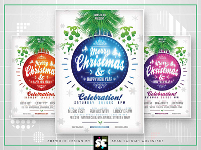 Christmas Celebration Flyer bash bell christmas christmas card christmas event christmas flyer christmas invitation christmas party christmas template gift gift card invitation new year invitation new year party party snow white