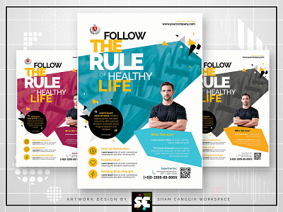 Fitness Flyer + Facebook Cover diet fat fit gym gymnasium health layout pamphlet post poster program sale slim slimming spa sport tape weight loss zumba