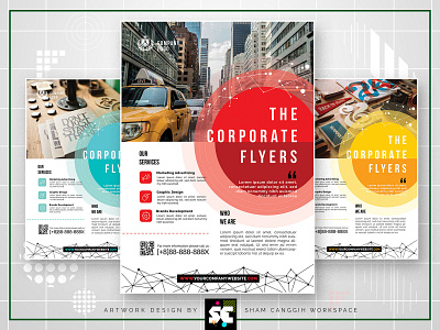 Corporate Flyer circle clean company consultant consulting creative corporate flyer dot dots editable flat flyer geometry magazine marketing modern multipurpose photoshop polygon print ready product