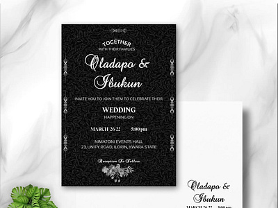 Black & White Wedding Invitation Cards Design