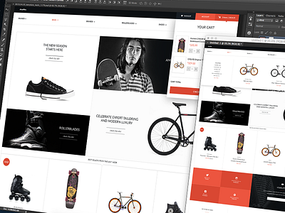 Shoplifter eCommerce Theme [WiP] ecommerce grid home page landing page products shop shopping cart store template ui design ux design website