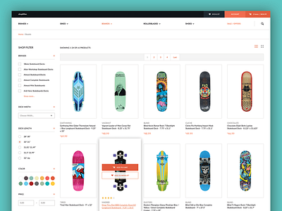 Shoplifter Product Page basket buy ecommerce filter products shop shopping cart store template ui design ux design website