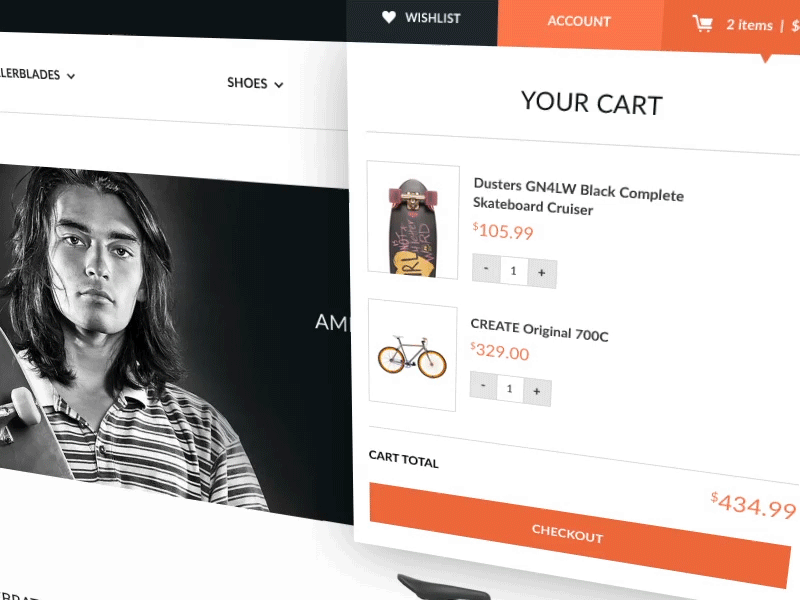 Shoplifter eCommerce Theme [WiP] Animation basket ecommerce full width grid home page products shop shopping cart store template ui design ux design