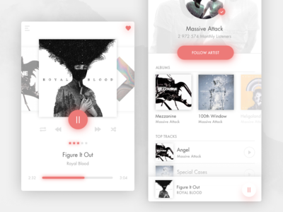 Music Player - Daily UI #009 album cover audio clean dailyui interface mobile music player rating sound ui design user interface ux design