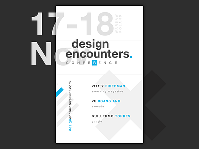 Design Encounters Conference app conference development event mobile poster smashing magazine tickets typography ui design ux design warsaw
