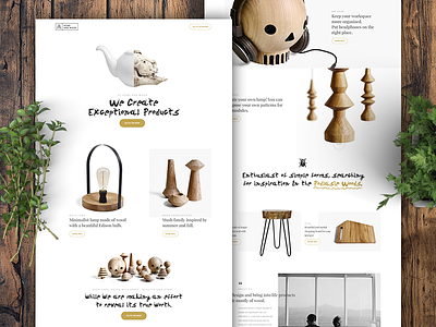 Home And Wood Store ecommerce homepage landing page products shop store typography ui ux web website wood