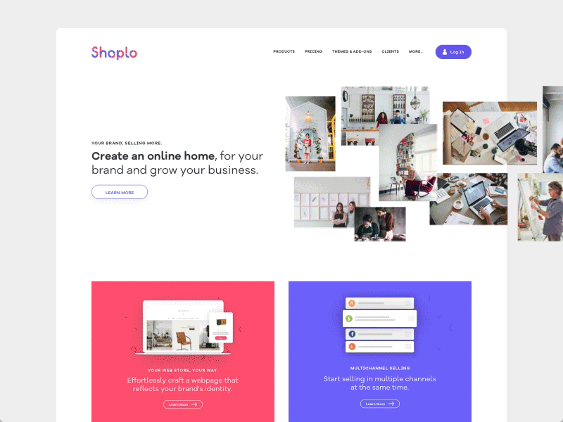 Shoplo 🏠 Home Page & 💰 Pricing clean ecommerce landing page layout page payment pricing shop store ui desing ux website