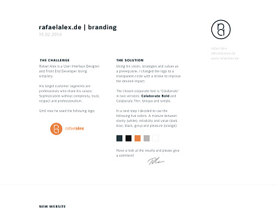 rafaelalex.de | branding branding corporate design front end development fürth germany print design web design