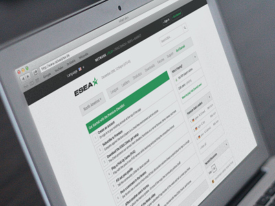 ESEA Redesign app clean color design green interface navigation photoshop portfolio simple web website