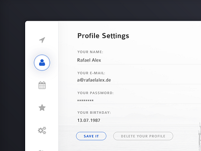 #007 | Settings blue bright challenge profile settings ui user user profile user profile