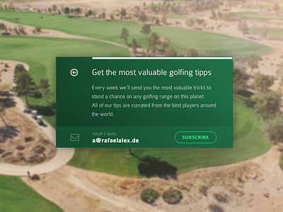 #026 | Subscribe app challenge clean daily dailyui e mail golf interface newsletter subscribe ui