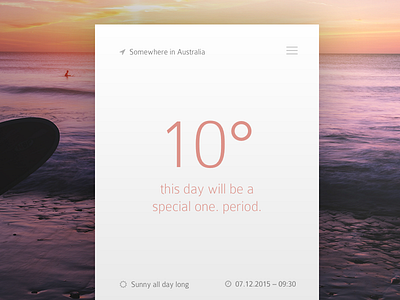 #037 | Weather app beach challenge clean daily dailyui interface minimal sun ui weather