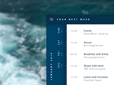 #071 | Schedule app calendar challenge clean daily dailyui interface listing schedule ui week