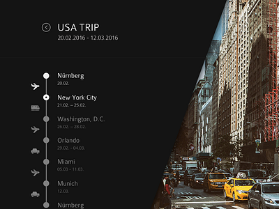 #079 | Itinerary app challenge clean daily dailyui interface itinerary travel ui usa