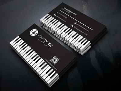 Musical Business Card black white business card cmyk colorful corporate business card creative design designer illustration music musical musician professional unique design vector