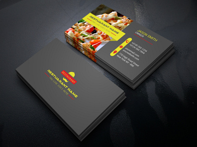 Restaurant Businees Card black white business card cmyk colorful corporate design creative design designer print ready professional restaurant unique design vector