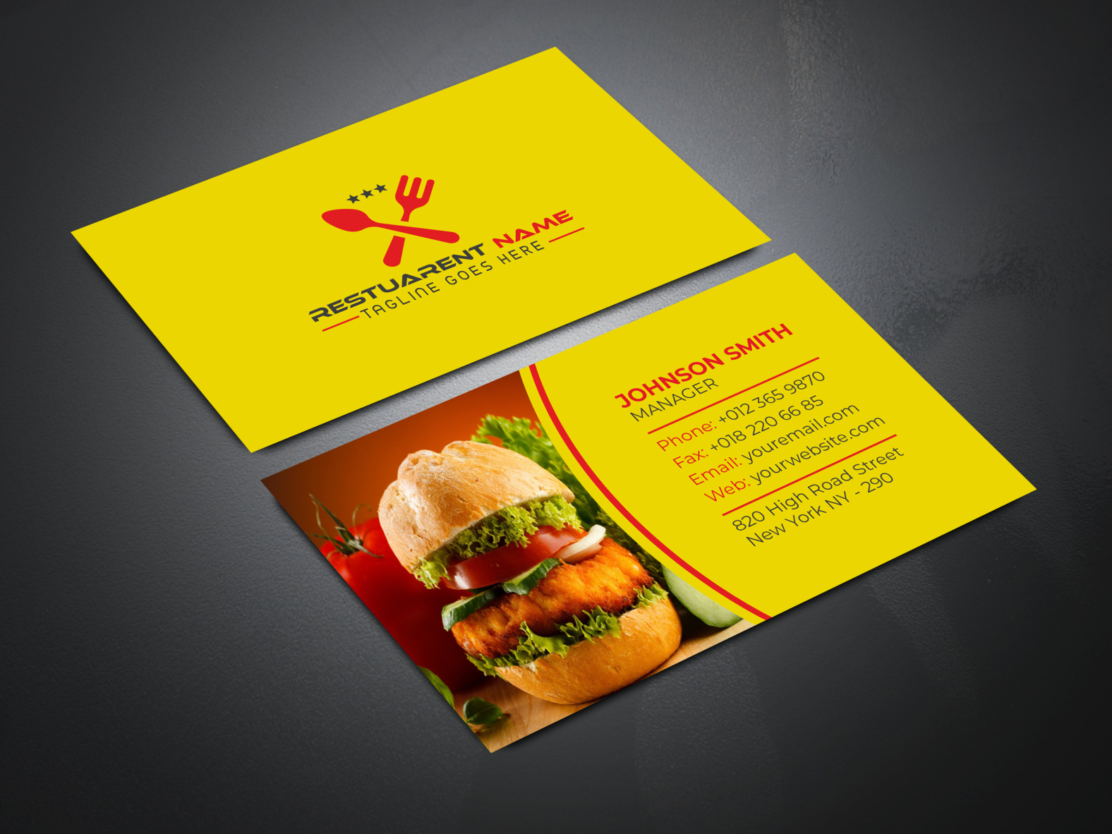 Restaurant Business Card by Abdul Amin Raju on Dribbble