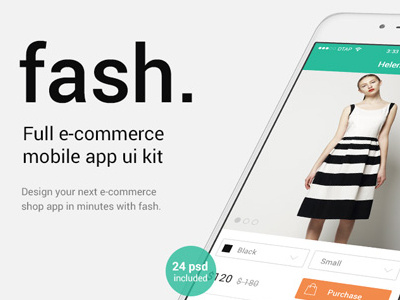 Fash. Mobile eCommerce App UI Kit checkout checkout ui e commerce e commerce app ecommerce iphone material design mobile payment online shop shop app ui ui kit