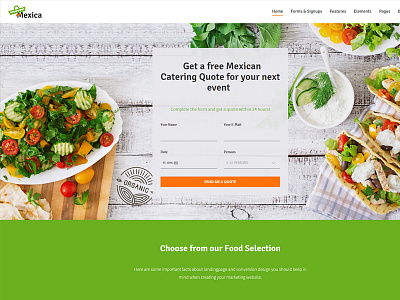 Food & Catering Landing Page - LeadX