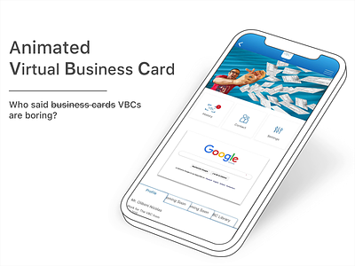 Google Virtual Business Card add to contact animated logo animation branding business card contact sharing google logo mobile design motion graphics new connections personal brand profile card profile page profile page design save contact smart business card virtual business card
