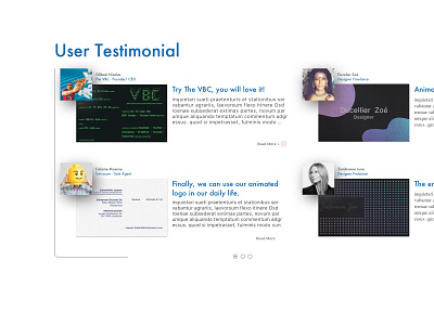 Testimonial & Video Testimonial animation branding ui user user testimonial ux virtual business card website