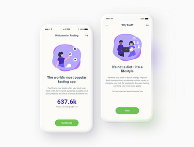 Fasting App On Boarding app design clean design clean ui design minimal minimalist mobile mobile app mobile app design mobile design mobile ui mockup modern software design ui ui ux ui design uidesign uiux ux