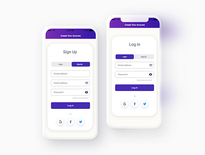 Fasting App Log In Sign Up Screens app design clean clean design clean ui design minimal minimalist mobile mobile app mobile app design mobile design mobile ui mockup modern prototype ui ui ux ui design uidesign uiux