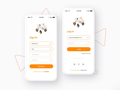 Login and Sign Up app design applogin burger burgerapp design login login screen minimalist mobile app mobile app design mobile ui mockup modern sign in signup ui ui ux ui design uidesign uiux