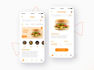 Main Screens of Burger App