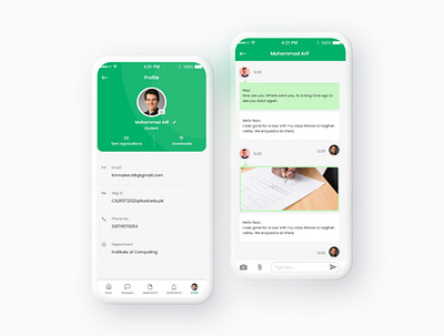 Profile And Chat Screens chat chat app chat screen chatbot chatting chatting app mobile app mockup profile profile card profile design profile page profiles ui design uidesign uiux