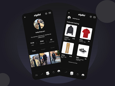 Stylist app design featured features mockup profile profile card profile design profile page profiles social social media social media design socialmedia socila ui design uidesign uiux