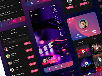 Music App Profile Screen designs, themes, templates and downloadable ...