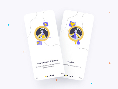 Mingle Social Media App Onboarding. design illustration logo main screens minimalist mobile app mockup onboarding onboarding app social media app social media app onboarding social media onboarding ui ui design uidesign uiux