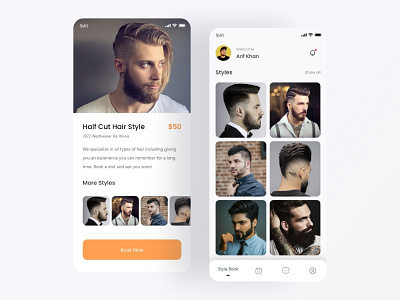 Barber Shop App Design app design barbder app ui ux design barber app barber app design barber app home screen barber shop design minimalist mobile app mockup ui ui design ui ux design uidesign uiux