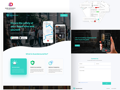 Guards Around Landing Page Design design gurads landing page landing page mobile app mockup police landing page security guards landing page security landing page ui design uidesign uiux web ui ux website landing page