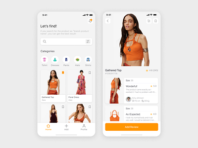 eCommerce Clothing App Design app application categories category clothes ecommerce homepage layout minimal review
