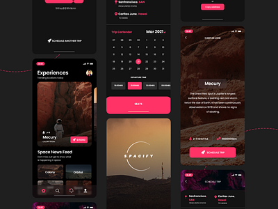 Spacify Space Travel App figma spacetravel ui ux