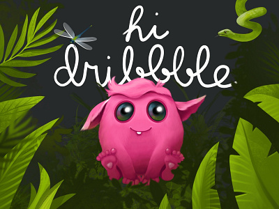 Little Drib character design digital art digital painting forest green hi dribbble illustration illustration art pink
