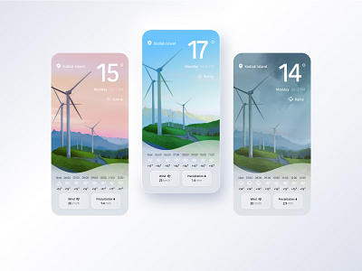 Weather app app illustration mobile nature wether