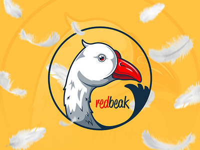 Redbeak Logo branding character design goose graphic design identity branding illustration illustrator light logo vector yellow