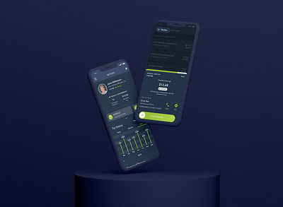 Driver App blue design flat minimal ui ux vector web