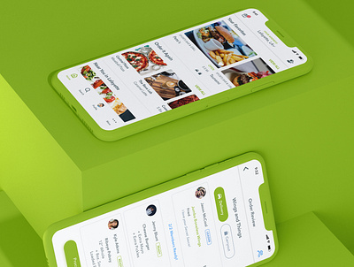 Waitr App app app design application branding delivery design flat food green minimal typography ui ux