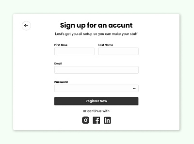 Sign Up Page app design graphic design minimal registration form signup form typography ui ux website