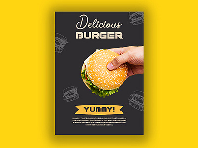 Delicious burger ad burger design fastfood flyer graphic design restaurant ui