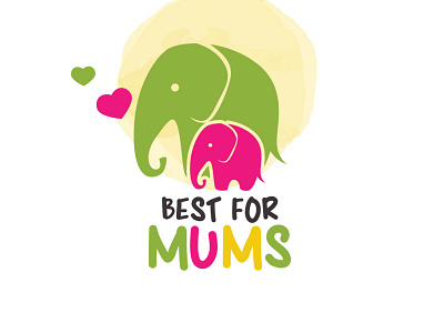 Best for MUms Logo Design art artdirector babycare design elephant logos graphicdesign illustration inspiration logo visual design visualization watercolour