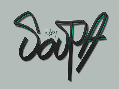 Soupa callygraphy logotype soupa typography